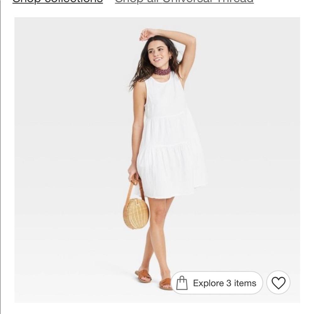Women's Gauze Tiered Tank Dress - Universal